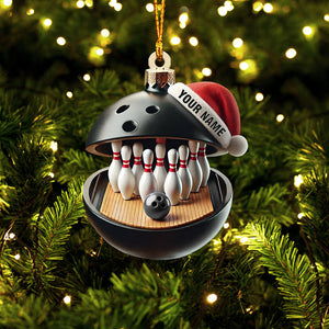 Bowling Lover Christmas Ornament, Personalized Ornament