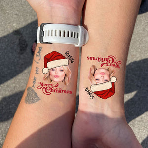 Chistmas Basic, Custom Photo And Text Temporary Tattoo, Personalized Tattoo, Fake Tattoo