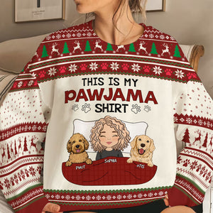 This My Pawjama Shirt - Custom Appearance And Name - Personalized Woolen Sweater - Family Gift, Gift For Pet Lover, Xmas Gift