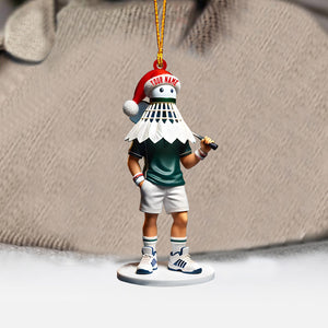 Shuttlecock Badminton Christmas Ornament, Personalized Ornament