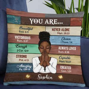 You Are Beautiful Victorious Enough Strong - Custom Appearances And Names - Personalized Pillow, Gift For Family