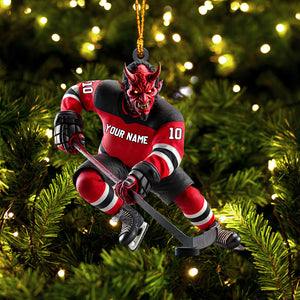 New Jersey Devils Hockey Christmas Ornament, Personalized Ornament