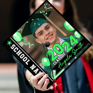 Class Of 2024 - Custom Name Grad Cap Topper - Personalized Customized Graduation Cap, Graduation Gift