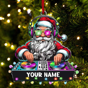 DJ Santa Ornament, Personalized Ornament