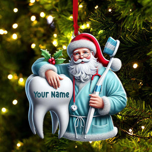 Santa Dentist Ornament, Personalized Ornament