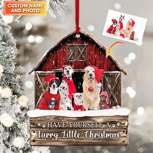 Pet House Christmas, Custom Photo And Quote - Personalized Custom Shaped Wooden Ornament - Gift For Pet Lover, Christmas Gift