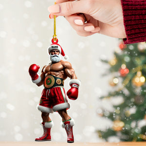 Custom Ornament, Christmas Boxing Santa Ornament, Christmas Decor