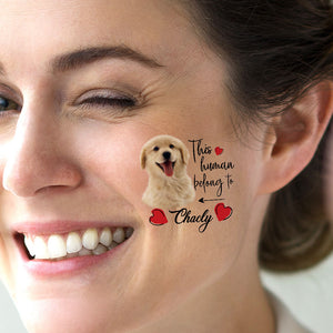 Temporary Tattoo With Personalized Photo Cutie Puppy Tattoo, Text Name, Fake Tattoo, Gift For Pet Lover