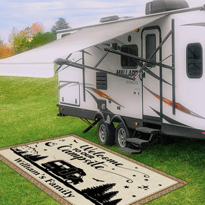 Welcome To Our Campsite - Personalized Camping Patio Mat - Gift For Camping Lover, Gift For Friend