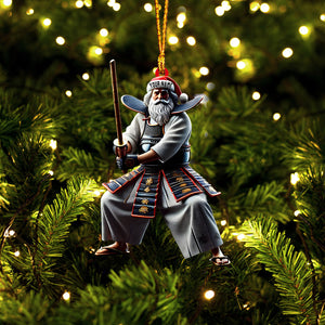 Santa Samurai Home Decor Christmas Ornament, Personalized Ornament