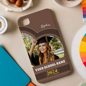 Congratulation Graduated, Custom Photo And Texts Graduation Phone Case - Personalized Phone Case, Graduation Gift