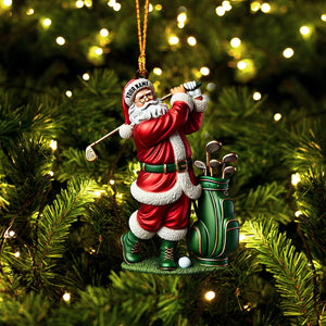 Santa Golf Player Christmas Ornament, Personalized Ornament