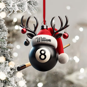 Billiard Ball Christmas Ornament, Personalized Ornament