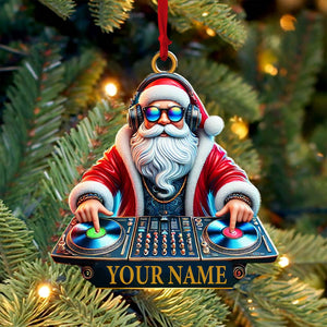 Custom Ornament, Santa DJ Ornament, Christmas Decor