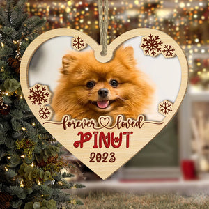 Custom Memorial Pet Ornament, Forever Loved - Personalized Wooden Ornament - Pet Memorial