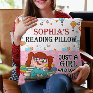 Reading Book Pillow, Custom Appearance And Name - Personalized Pillow, Gift For Family