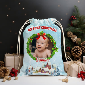 My First Christmas Personalized Christmas String Bag