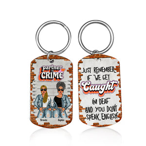 Personalized  Partner In Crime Metal Keychain, Gift For Best Friend