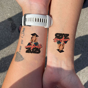 Graduation Senior Tattoo Gift Custom Photo Temporary Tattoo, Personalized Tattoo, Fake Tattoo