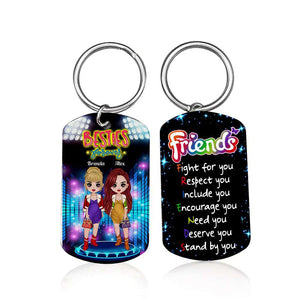 Personalized Besties Forever Metal Keychain, Gift For Best Friend