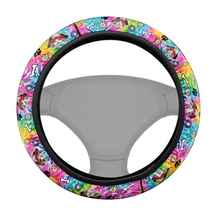 Custom Tie Dye Pet Photo - Personalized Steering Wheel Cover - Gift For Pet Lover