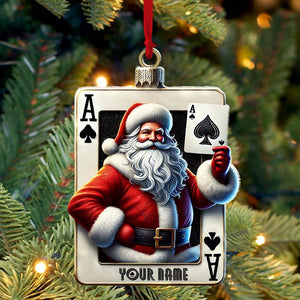 Santa Poker Ornament, Personalized Ornament