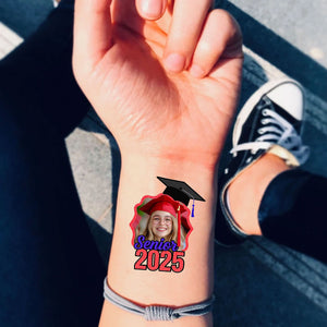 Senior 2025 Graduation Tattoo Gift, Custom Temporary Tattoo, Personalized Tattoo, Fake Tattoo