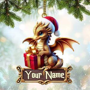 Custom Little Dragon Ornament, Personalized Ornament