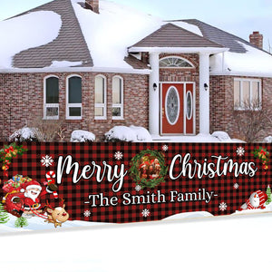 Merry Christmas - Personalized Xmas Door Banner - Home Decoration Gifts, Gift For Family