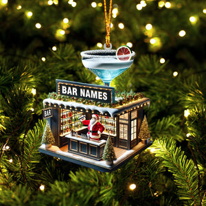 Santa Bar Home Decor Christmas Ornament, Personalized Ornament