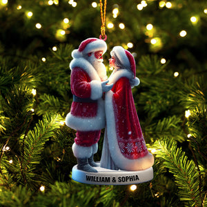 Santa Couple Christmas Ornament, Personalized Ornament