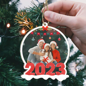 Custom Merry Christmas Photo - Personalized Acrylic Ornament - Gift For Family, Xmas Gift