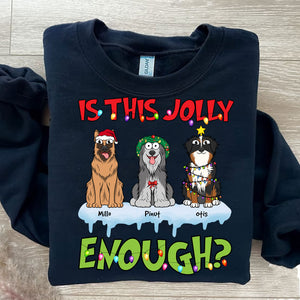 Is This Jolly Enough - Custom Pet And Names - Personalized T-Shirt - Family Gift, Gift For Pet Lover