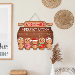 Perfect Batch Cookies Family - Personalized Wooden Door Sign - Family Gift, Christmas Gift