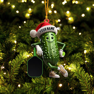 PickleBall Ornament, Cucumber Christmas Ornament, Personalized Ornament