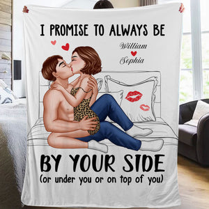 I Promise To Always Be By Your Side - Custom Appearances And Names - Personalized Fleece Blanket, Gift For Family, Couple Gift