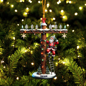 Santa Electrician Christmas Ornament, Personalized Ornament