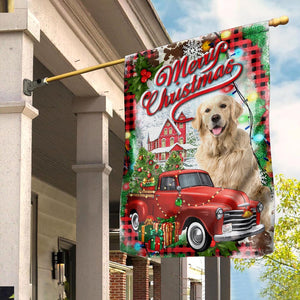 Merry Christmas House Flag - Custom Pet Photo Flag - Christmas Gift, Gift For Pet Lovers