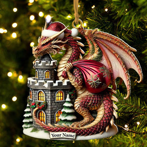 Custom Ornament, Dragon Castle Ornament, Christmas Decor