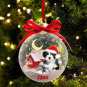 Christmas Pet In Ball - Custom Photo And Name, Personalized Acrylic Ornament - Gift For Christmas, Gift For Pet Lover