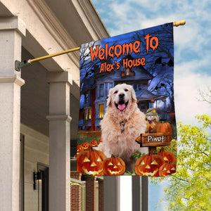 Halloween Flag - Personalized Pet Photo And Name Flag - Gift For Pet Lovers, Halloween Gift