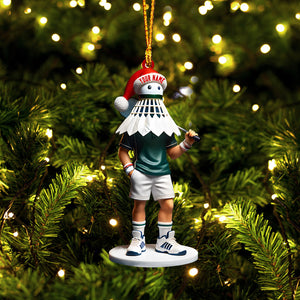 Shuttlecock Badminton Christmas Ornament, Personalized Ornament