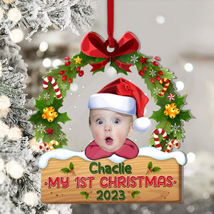 My Baby First Christmas  - Custom Photo And Name, Personalized Acrylic Ornament - Gift For Christmas, Family Gift