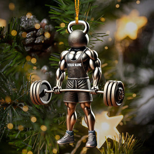 Weightlifter Lover Christmas Ornament, Personalized Ornament