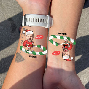 Fishing Santa Tattoo, Custom Photo And Texts Temporary Tattoo, Personalized Tattoo, Fake Tattoo