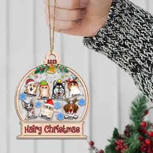 Personalized Ornament - Hairy Christmas - Pet Christmas - Custom Shaker Ornament