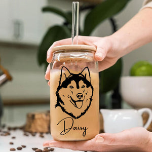 Dog Mom Mode All Day Every Day Personalized Glass Bottle, Frosted Bottle, Gift For Pet Lover