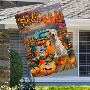 Personalized Welcome Garden Flag, Happy Fall Y'all Thankgivings with Custom Name