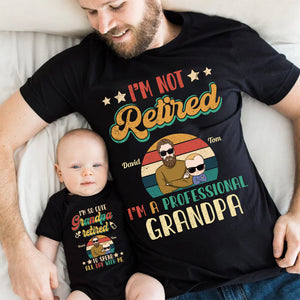 Personalized Retired Grandpa & Baby Shirt, Gift For Grandpa & Grandkid