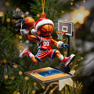 Basketball Player Christmas Ornament, Personalized Ornament